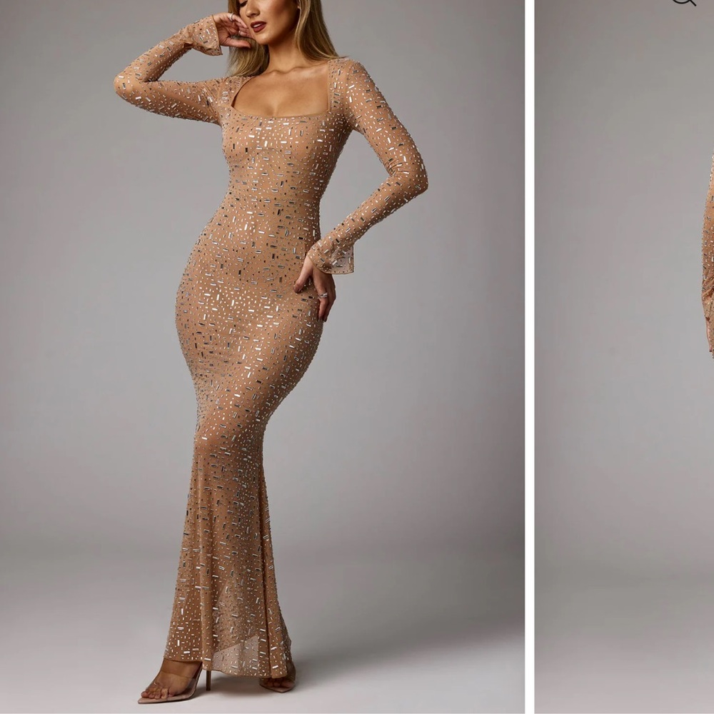 Oh Polly Sheer Embellished Dress